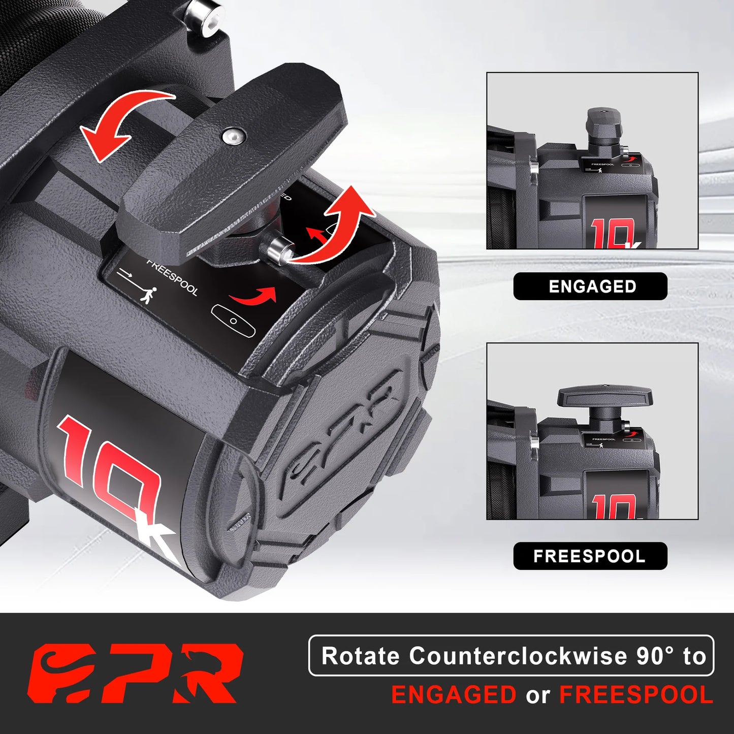 OPENROAD 10,000lbs Electric Winch with Synthetic Rope-Panther Series 3S