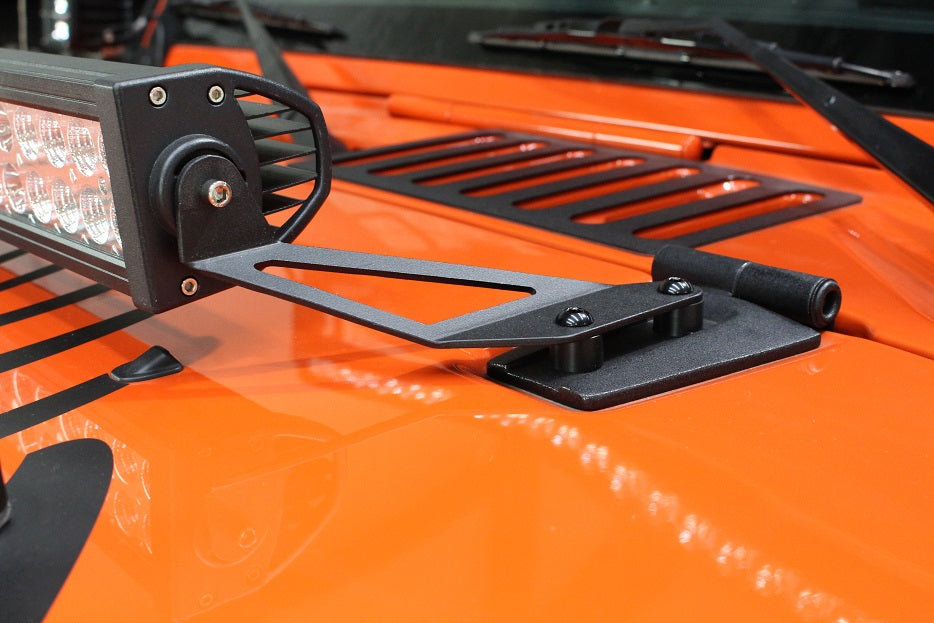 Fishbone Offroad Hood Light Mount Brackets for 2007-2018 Jeep Wrangler FB21066