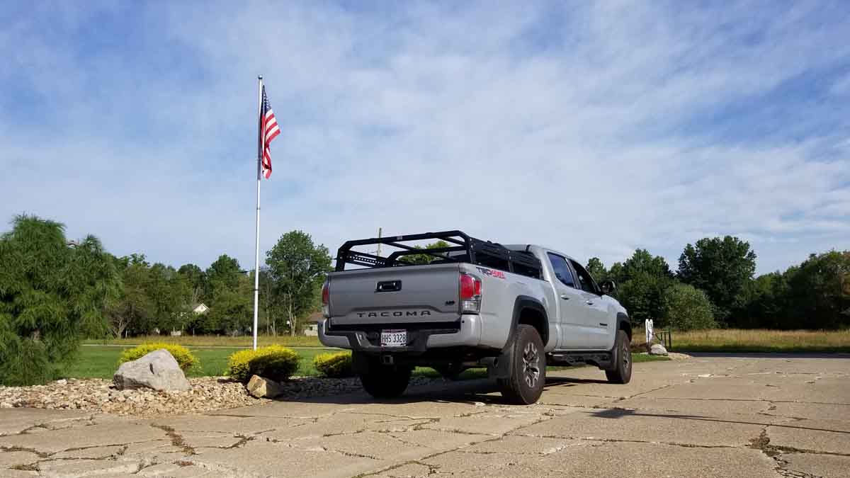 Fishbone Offroad Long Bed Half Height Tackle Rack for 2005-2023 Toyota Tacoma FB21245