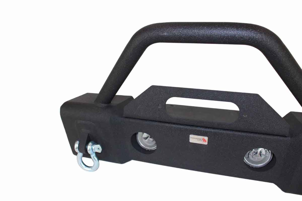 Fishbone Offroad Stubby Winch Bumper with Tube Guard for 2007-2018 Jeep Wrangler FB22001