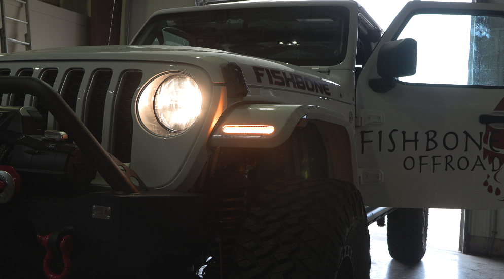 Fishbone Offroad 7" Turn Signal & Side Marker Lights and Brackets FB31456