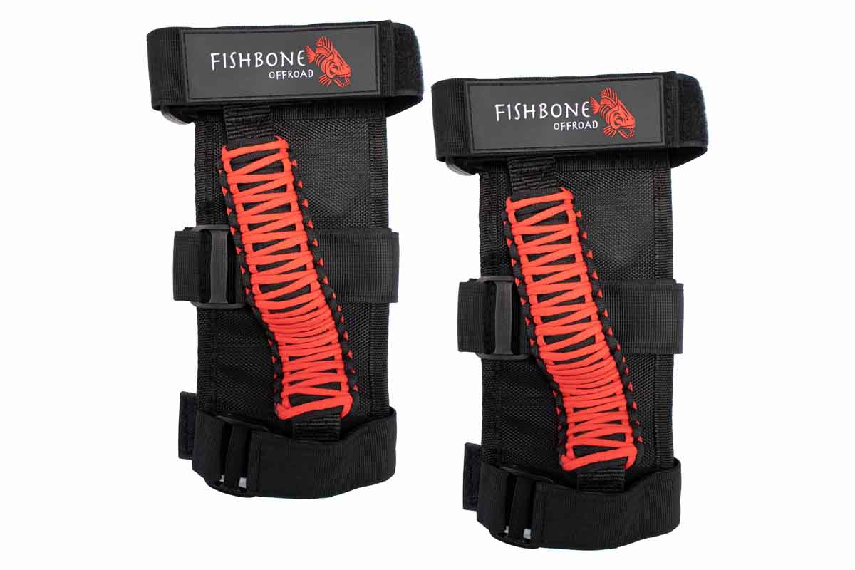 Fishbone Offroad Red Paracord Grab Handles w/ Three Straps FB55280