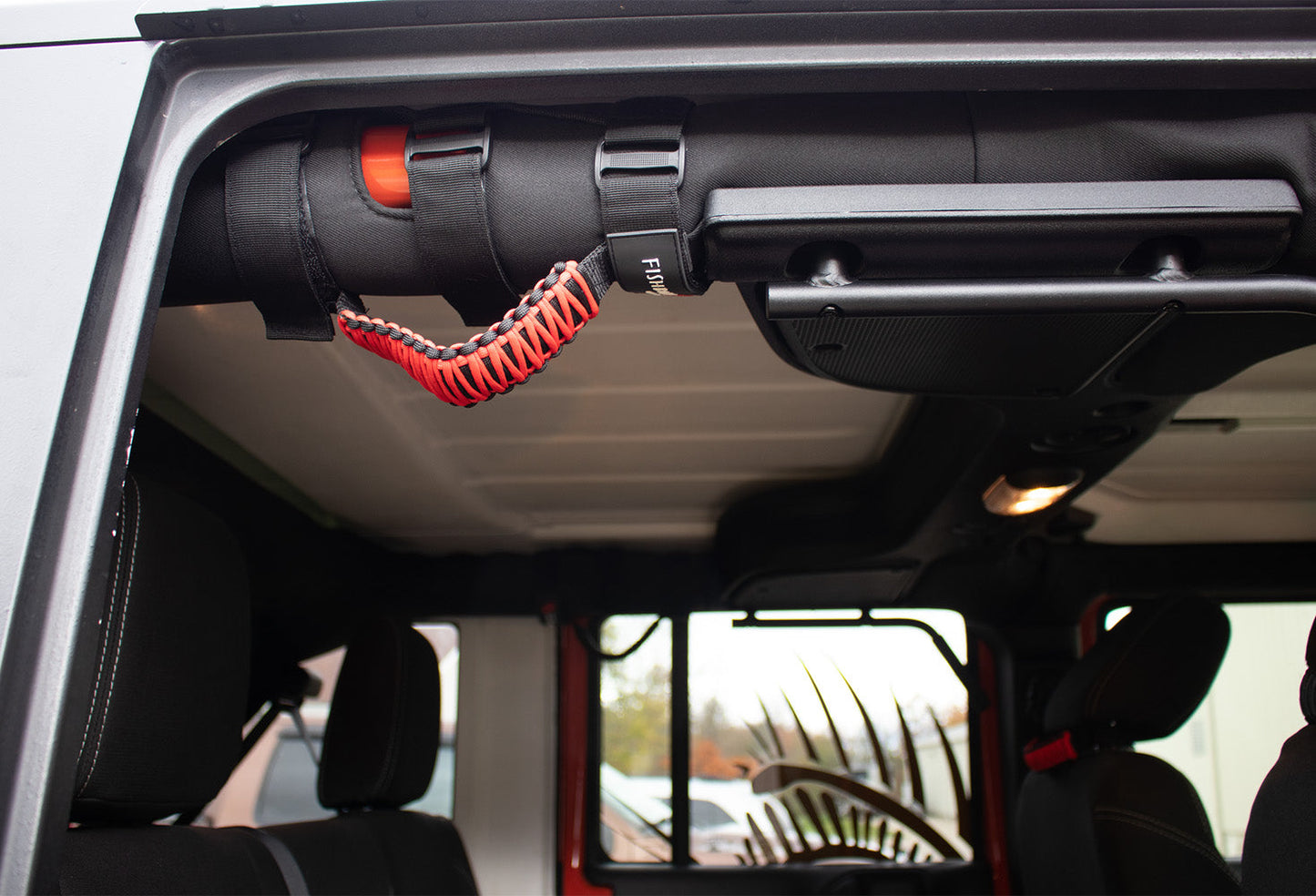 Fishbone Offroad Red Paracord Grab Handles w/ Three Straps FB55280