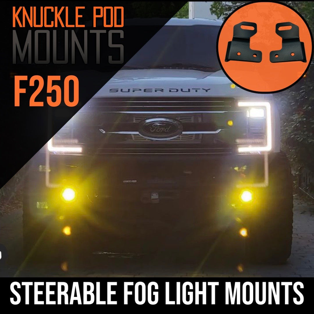 Ford Super Duty Steerable Knuckle Pod Light Mounts (2017-2023)