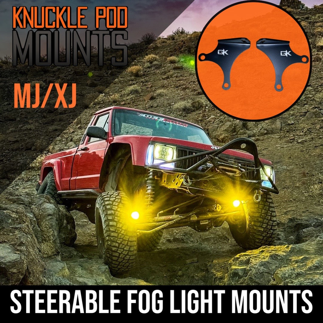 Jeep TJ XJ YJ ZJ Steerable Knuckle Pod Light Mounts (1984-2006)