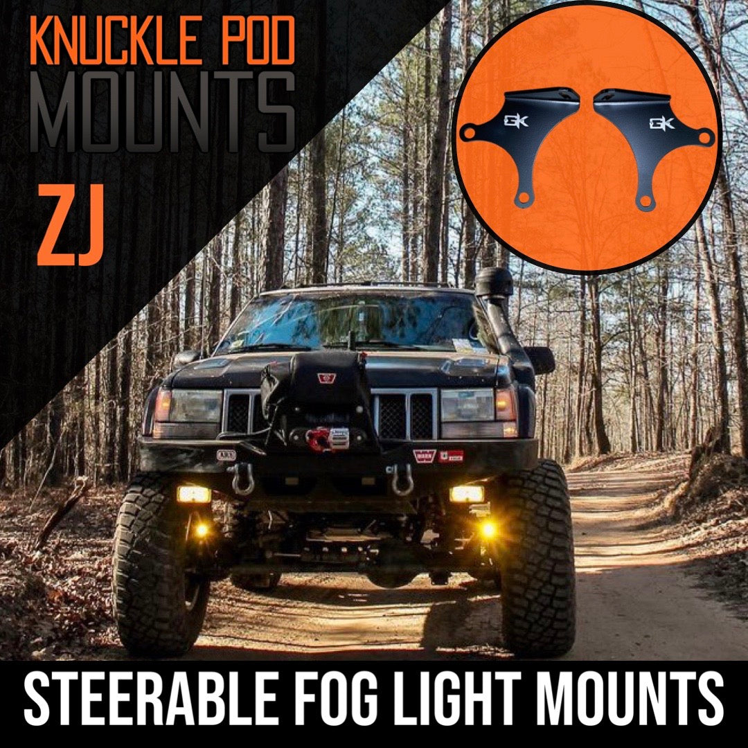Jeep TJ XJ YJ ZJ Steerable Knuckle Pod Light Mounts (1984-2006)