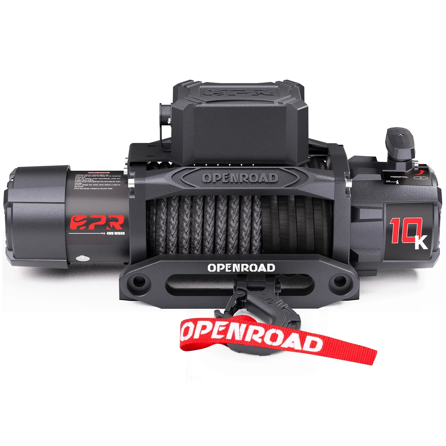 OPENROAD 10,000lbs Electric Winch with Synthetic Rope-Panther Series 3S