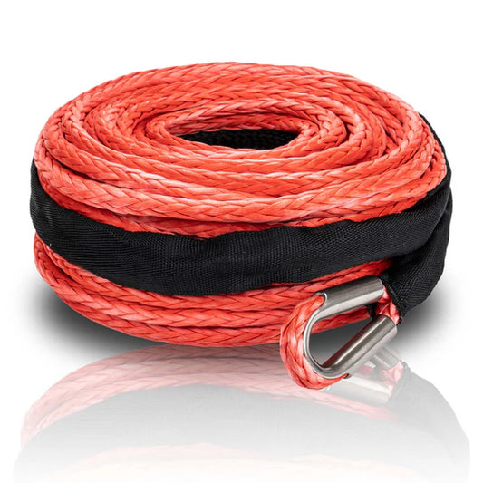 OPENROAD Synthetic Winch Rope, 1/2" x 85'-18000lbs Winch Line Rope Replacement with Protective Sleeve/Rope Winch Hook