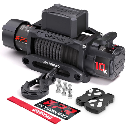 OPENROAD 10,000lbs Electric Winch with Synthetic Rope-Panther Series 3S