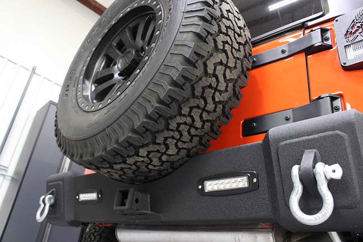 Fishbone Offroad Rear Bumper with LED Lights for 2007-2018 Jeep Wrangler FB22032