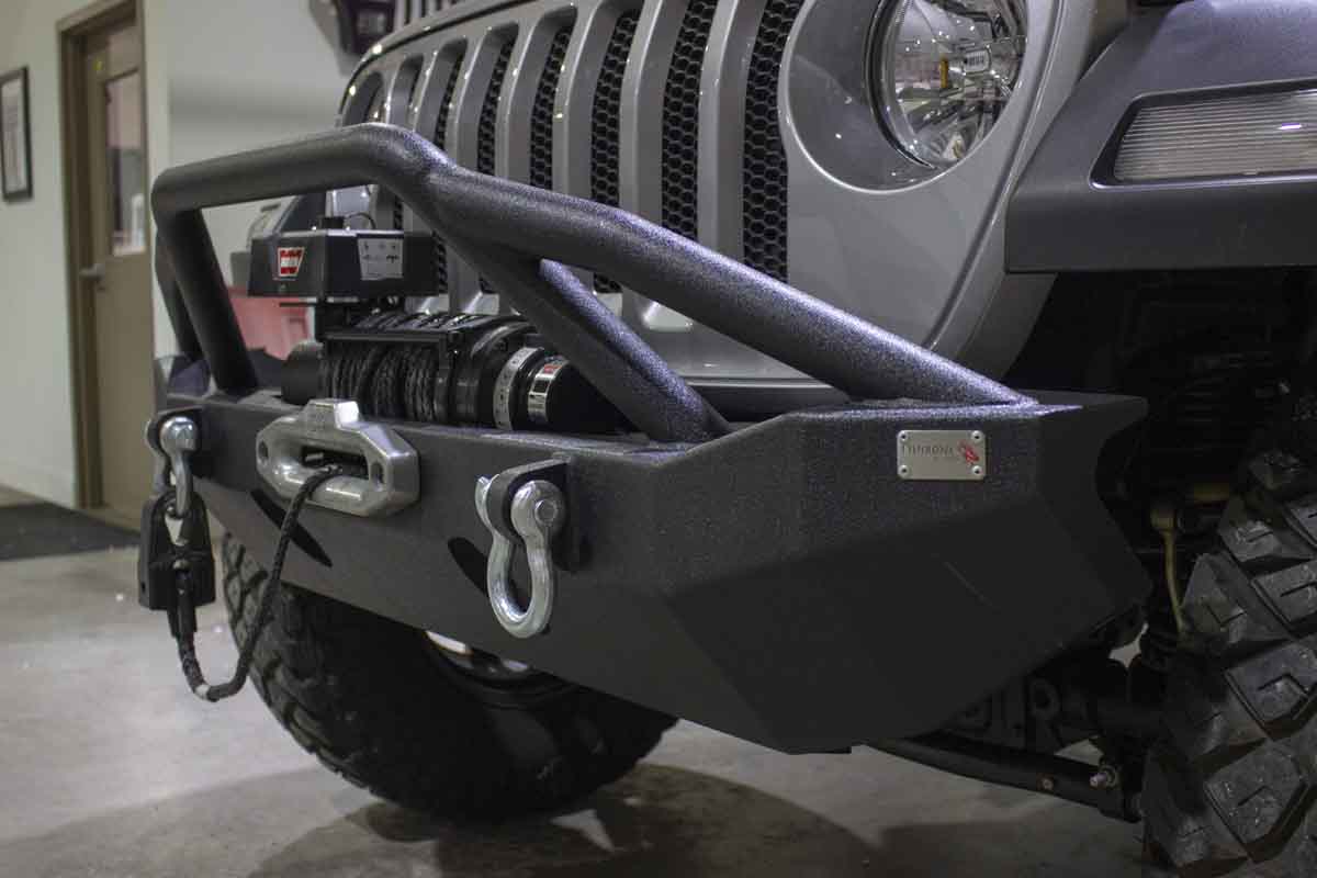 Fishbone Offroad Mid-Width Front Winch Bumper for 2018 & Up Jeep Wrangler/Gladiator FB22088