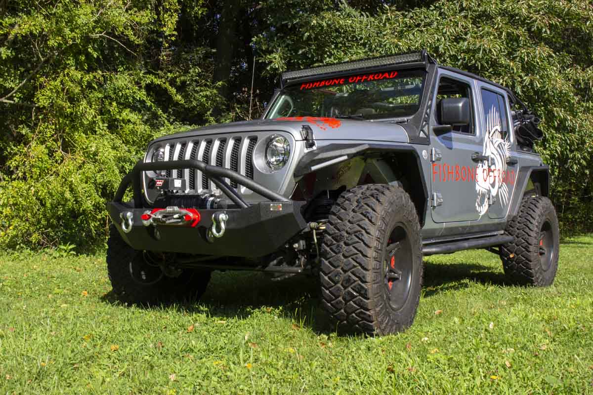 Fishbone Offroad Mid-Width Front Winch Bumper for 2018 & Up Jeep Wrangler/Gladiator FB22088