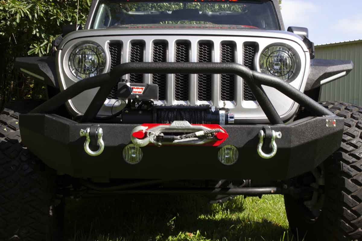 Fishbone Offroad Mid-Width Front Winch Bumper for 2018 & Up Jeep Wrangler/Gladiator FB22088