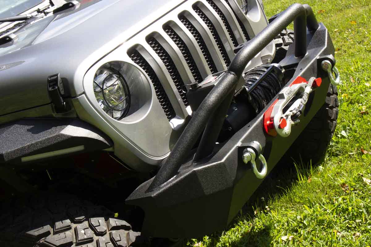 Fishbone Offroad Mid-Width Front Winch Bumper for 2018 & Up Jeep Wrangler/Gladiator FB22088
