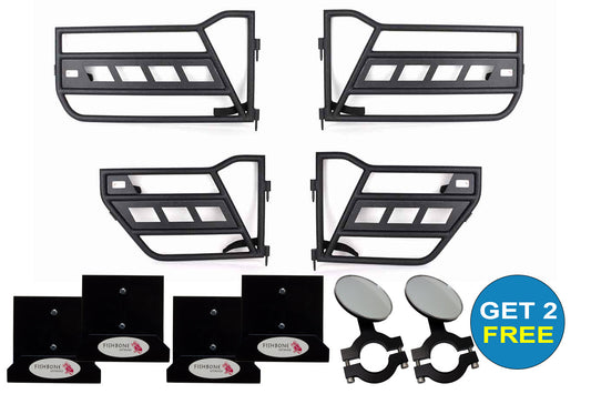 Fishbone Offroad Front and Rear Tube Doors for 2007-2018 Jeep Wrangler FB24022